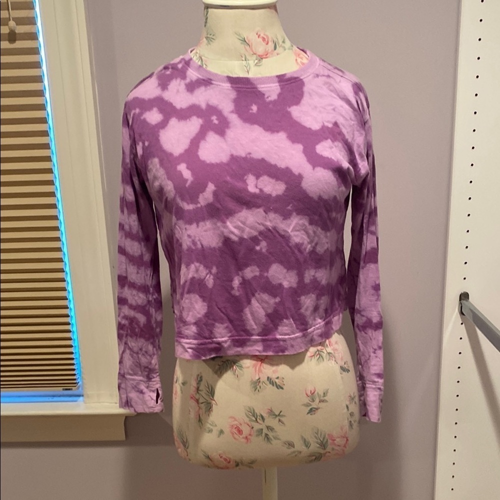 Zella Kids Purple Tie-Dye Long Sleeve Tee